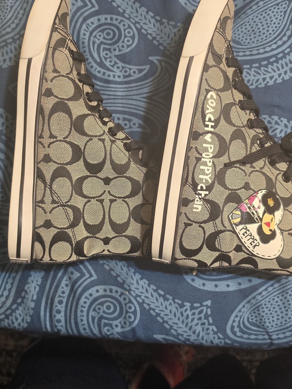 Coach High Top Sneaker in Signature Canvas - Black/White - Picture 1 of 5